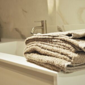 Set bagno Tre Pezzi Spugna di Cotone Foto