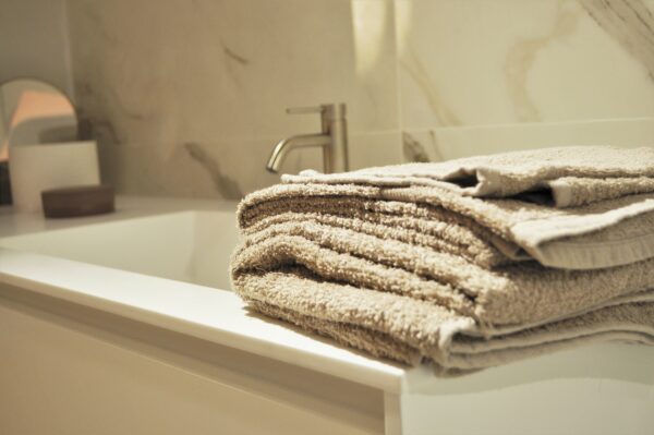 Set bagno Tre Pezzi Spugna di Cotone Foto