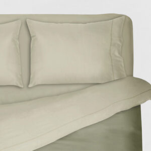 Completo Letto Puro Cotone Tinta Unita Tra le Braccia di MORFEO - Sabbia Tortora, Matrimoniale 270x290 cm