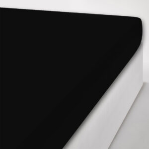 Lenzuola con Angoli Puro Cotone Tinta Unita I Sogni - Nero, Matrimoniale 2 Piazze