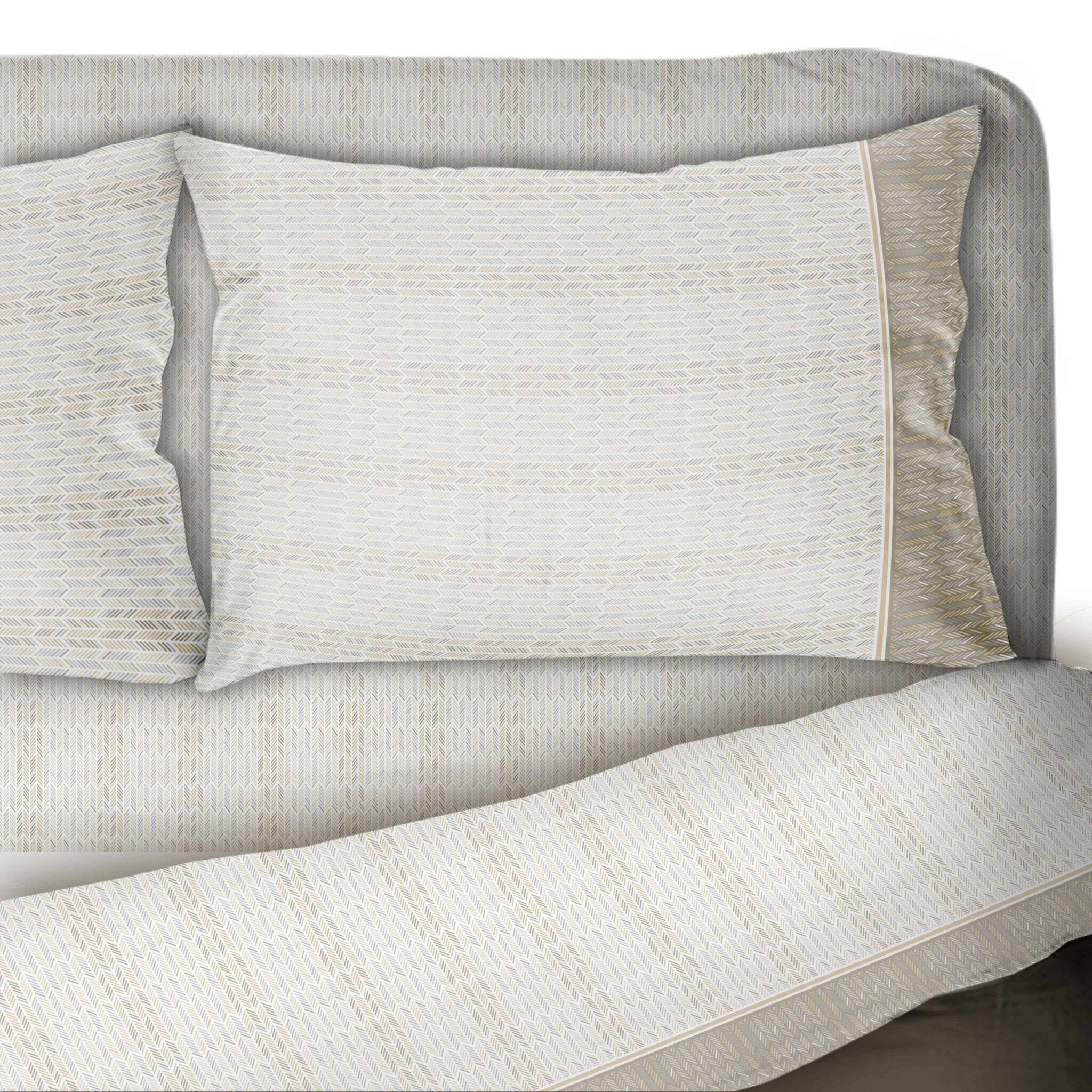 Lenzuola Singolo In Flanella Di Cotone - Set Con Copripiumino 135x200 Cm E Federa 80x80 Cm, Multicolore - Foto 5