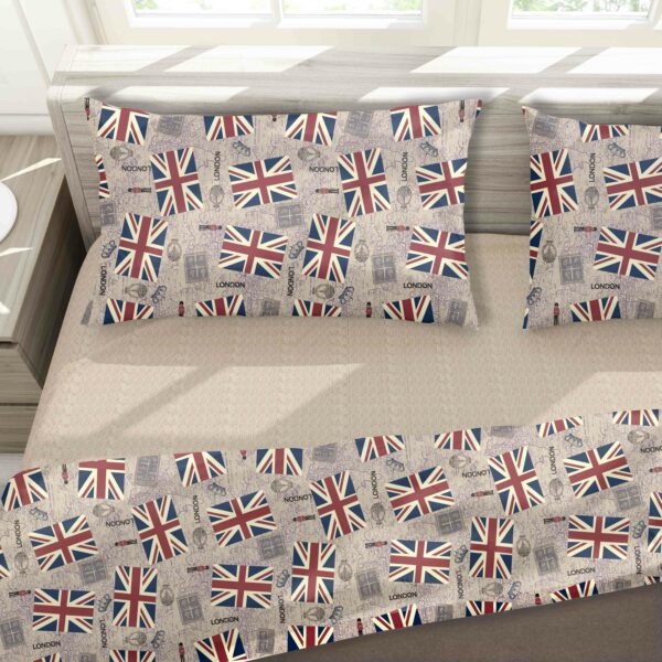 Coppia Federe Fantasia UK LONDRA INGHILTERRA PURO COTONE