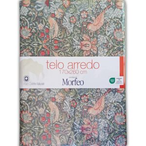 Telo Arredo Fiori di Bosco - 260x260cm Telo Matrimoniale, Grigio Chiaro Perla