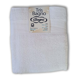 Tris Asciugamani Bagno b&b spugna Sogni - Bianco