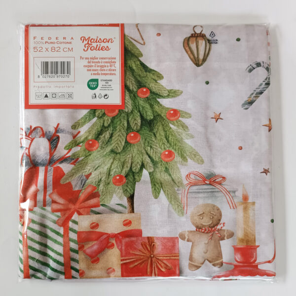 Federa natalizia Cuscino letto Fantasia Schiaccianoci e Albero di Natale - immagine 3