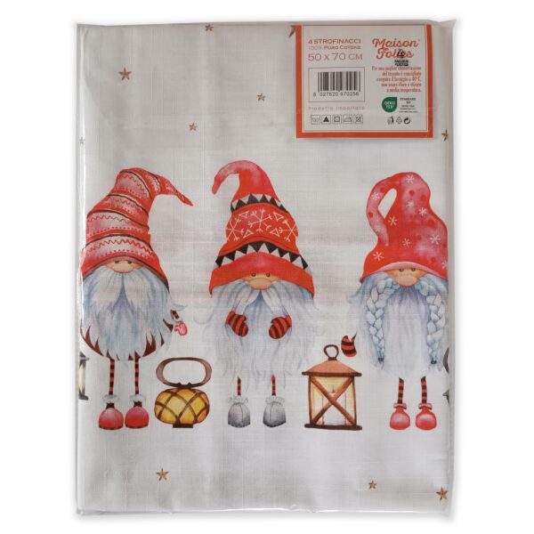 Set 4 canovacci natalizi Cotone fantasia Natale in Cucina - immagine 2