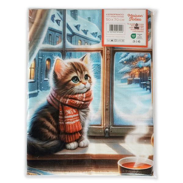 Set 4 canovacci natalizi Cotone fantasia Natale a Tavola - immagine 2