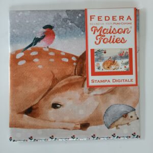 Federa natalizia Cuscino letto Fantasia Animali nella Neve di Natale