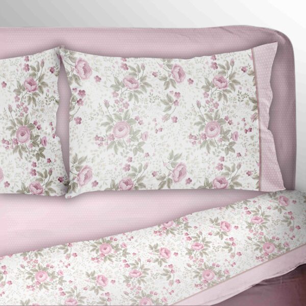 Completo Letto calda flanella fantasia rose Genova